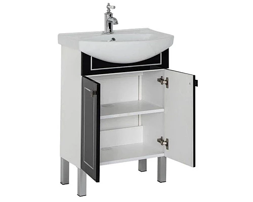 Заказать Тумба черный/патина серебро 55,4 см Aquanet Честер 00186102 в магазине сантехники Santeh-Crystal.ru