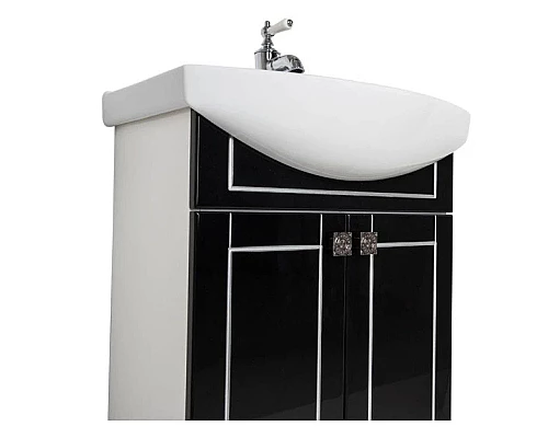 Заказать Тумба черный/патина серебро 55,4 см Aquanet Честер 00186102 в магазине сантехники Santeh-Crystal.ru