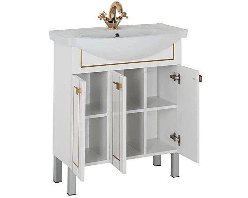 Заказать Тумба белый/патина золото 69 см Aquanet Честер 00186100 в магазине сантехники Santeh-Crystal.ru