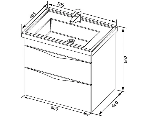 Заказать Тумба капучино 66 см Aquanet Эвора 00184004 в магазине сантехники Santeh-Crystal.ru