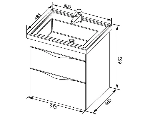 Заказать Тумба серый антрацит 55,5 см Aquanet Эвора 00184031 в магазине сантехники Santeh-Crystal.ru