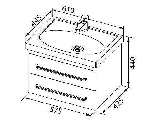 Приобрести Тумба черный 57,5 см Aquanet Сиена 00189235 в магазине сантехники Santeh-Crystal.ru