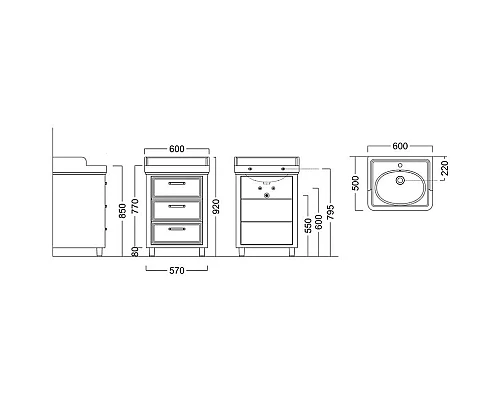 Приобрести Тумба белый глянец 57 см Kerama Marazzi Pompei PO.60.3WHT в магазине сантехники Santeh-Crystal.ru