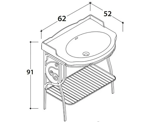 Приобрести Консоль Globo Paestum PA127met.antico в магазине сантехники Santeh-Crystal.ru
