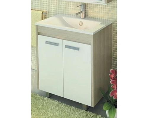 Приобрести Тумба с раковиной сосна лоредо/белый глянец 75 см Comforty Тулуза 00003121660 в магазине сантехники Santeh-Crystal.ru