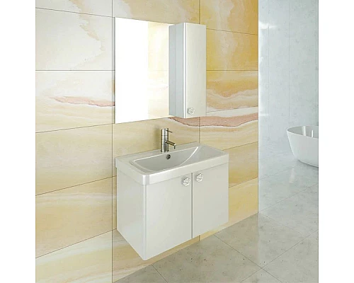 Купить Тумба с раковиной белый глянец 70 см Comforty Флоренция 00003127388 в магазине сантехники Santeh-Crystal.ru