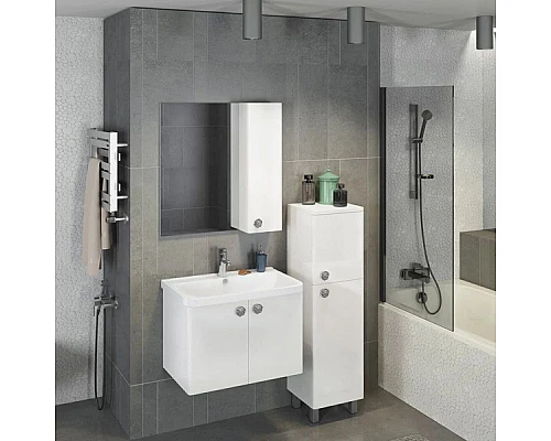 Купить Тумба с раковиной белый глянец 70 см Comforty Флоренция 00003127388 в магазине сантехники Santeh-Crystal.ru