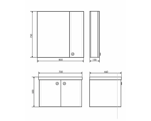 Купить Тумба с раковиной белый глянец 70 см Comforty Флоренция 00003127388 в магазине сантехники Santeh-Crystal.ru