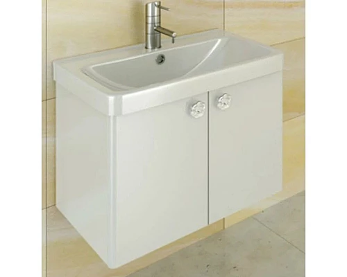 Купить Тумба с раковиной белый глянец 70 см Comforty Флоренция 00003127388 в магазине сантехники Santeh-Crystal.ru