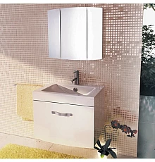 Тумба с раковиной белый глянец 75 см Comforty Лаура 00004136347