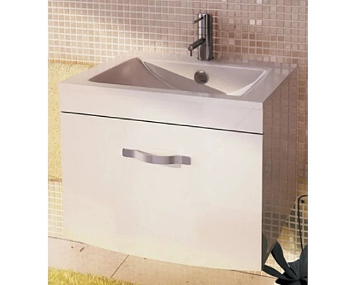 Заказать Тумба с раковиной белый глянец 75 см Comforty Лаура 00003120097 в магазине сантехники Santeh-Crystal.ru