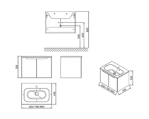 Заказать Тумба 70 см белый глянец Ravak SDD Classic X000001089 в магазине сантехники Santeh-Crystal.ru