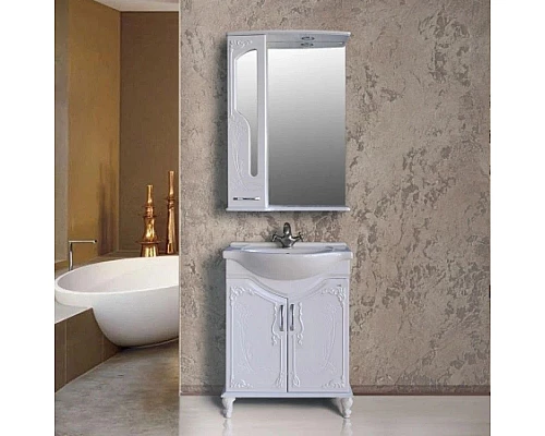 Приобрести Тумба с раковиной белый глянец 66,5 см Atoll Барселона в магазине сантехники Santeh-Crystal.ru