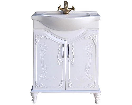 Приобрести Тумба с раковиной белый глянец 66,5 см Atoll Барселона в магазине сантехники Santeh-Crystal.ru