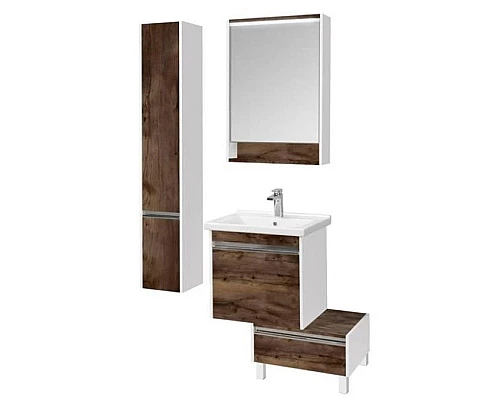 Заказать Тумба белый глянец/таксония темная 55 см Акватон Капри 1A230101KPDB0 в магазине сантехники Santeh-Crystal.ru