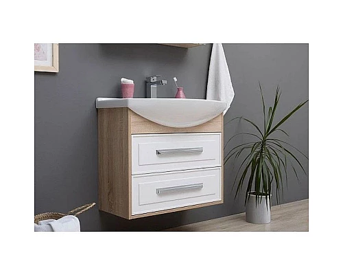 Заказать Тумба белый глянец/дуб сонома 72,5 см Aquanet Остин 00200909 в магазине сантехники Santeh-Crystal.ru