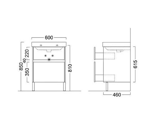 Купить Тумба белый глянец 57,5 см Kerama Marazzi Buongiorno BGN.60.2\WHT.UK в магазине сантехники Santeh-Crystal.ru