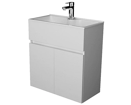 Купить Тумба с раковиной белый глянец 60 см 1Marka Mira У75328 в магазине сантехники Santeh-Crystal.ru