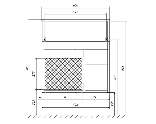 Купить Тумба с раковиной белый глянец 60 см 1Marka Mira У75328 в магазине сантехники Santeh-Crystal.ru