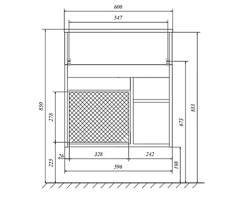 Заказать Тумба с раковиной дуб сонома 60 см 1Marka Mira У75337 в магазине сантехники Santeh-Crystal.ru