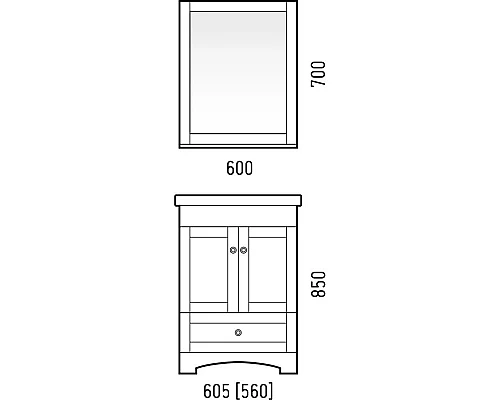 Купить Тумба белый матовый 56 см Corozo Техас SD-00000361 в магазине сантехники Santeh-Crystal.ru