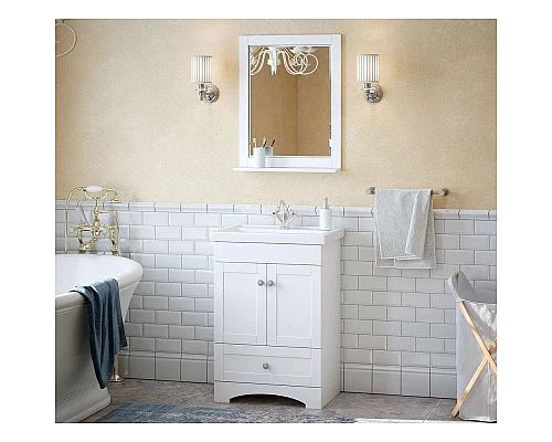 Купить Тумба белый матовый 56 см Corozo Техас SD-00000361 в магазине сантехники Santeh-Crystal.ru