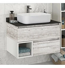 Тумба с раковиной дуб белый/белый 75 см Comforty Прага 00004144201