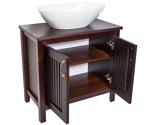 Купить Тумба с раковиной орех антикварный 75 см Orange Capri Capri-75TU+RA в магазине сантехники Santeh-Crystal.ru