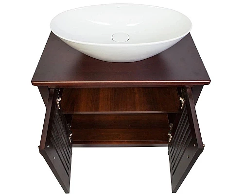 Купить Тумба с раковиной орех антикварный 75 см Orange Capri Capri-75TU+RA в магазине сантехники Santeh-Crystal.ru