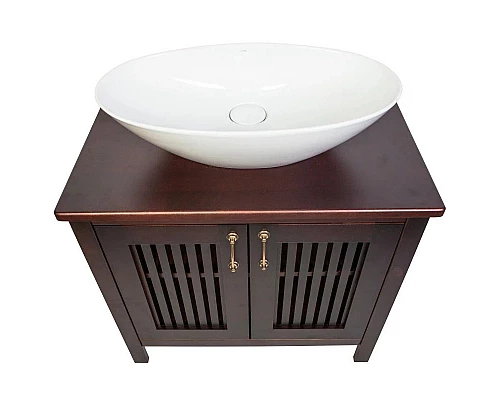 Купить Тумба с раковиной орех антикварный 75 см Orange Capri Capri-75TU+RA в магазине сантехники Santeh-Crystal.ru