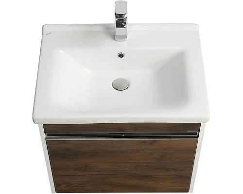 Заказать Тумба белый глянец/таксония темная 55 см Акватон Капри 1A230101KPDB0 в магазине сантехники Santeh-Crystal.ru