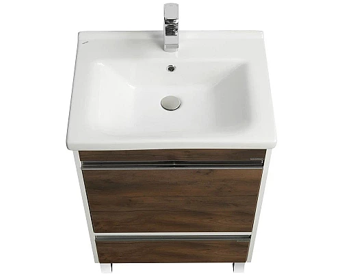 Заказать Тумба белый глянец/таксония темная 55 см Акватон Капри 1A230101KPDB0 в магазине сантехники Santeh-Crystal.ru