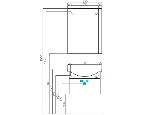 Приобрести Тумба белый 59,4 см Акватон Ария 1A134001AA010 в магазине сантехники Santeh-Crystal.ru