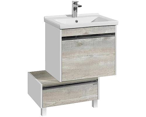 Купить Тумба белый глянец/бетон пайн 55 см Акватон Капри 1A230101KPDA0 в магазине сантехники Santeh-Crystal.ru