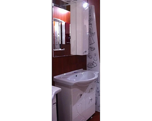 Заказать Тумба с раковиной белый глянец 66 см с бельевой корзиной Акватон Лиана 1A1658K0LL010 в магазине сантехники Santeh-Crystal.ru