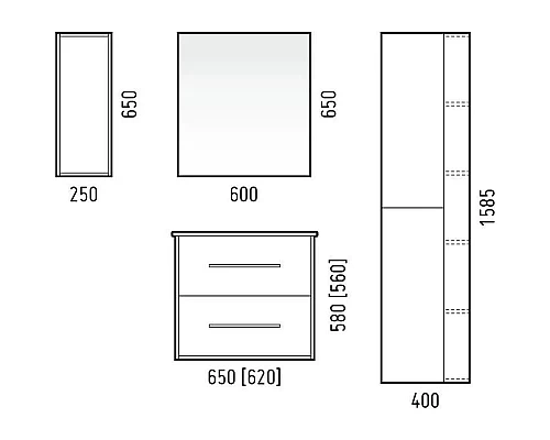 Заказать Тумба с раковиной белый глянец/дуб сонома 66 см Corozo Гольф SETSD-00000312/SD-00000391 в магазине сантехники Santeh-Crystal.ru