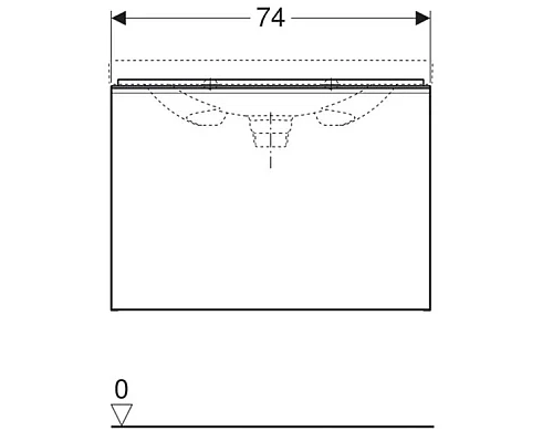 Приобрести Тумба черный глянец/черный матовый 74 см Geberit Acanto 500.611.16.1 в магазине сантехники Santeh-Crystal.ru