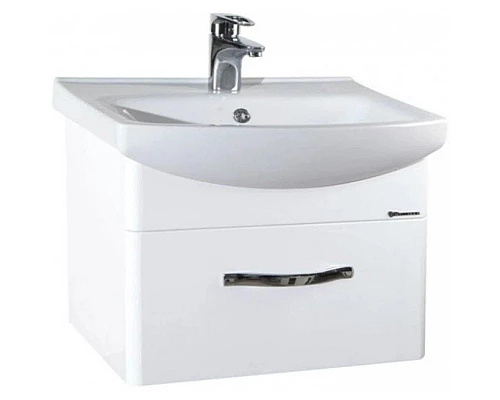 Купить Тумба с раковиной белый глянец 55,5 см Bellezza Анкона 4639608190019 + 4690311045010 в магазине сантехники Santeh-Crystal.ru