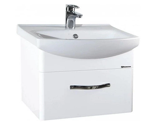 Приобрести Тумба с раковиной белый глянец 60,5 см Bellezza Анкона 4639609190018 + 4690311009951 в магазине сантехники Santeh-Crystal.ru
