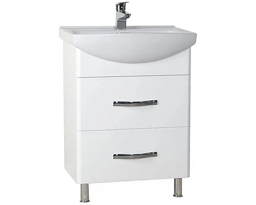 Заказать Тумба с раковиной белый глянец 60,5 см Bellezza Анкона 4639609110016 + 4690311009951 в магазине сантехники Santeh-Crystal.ru