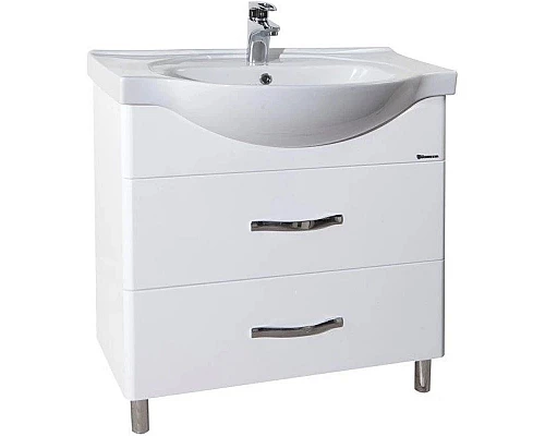 Заказать Тумба с раковиной белый глянец 70 см Bellezza Анкона 4639611110011 + 4690311008978 в магазине сантехники Santeh-Crystal.ru