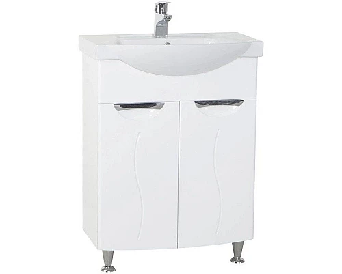 Заказать Тумба с раковиной белый глянец 65,5 см Bellezza Глория 4639510000017 + 4640021060940 в магазине сантехники Santeh-Crystal.ru