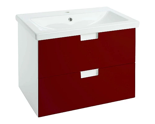 Заказать Тумба с раковиной красный глянец/белый глянец 60 см Bellezza Пегас 4630409270030 + 4690311045409 в магазине сантехники Santeh-Crystal.ru