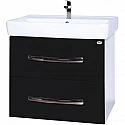 Тумба с раковиной черный глянец/белый глянец 70 см Bellezza Рокко 4635311670046 + 4620000148555 Тумба с раковиной черный глянец/белый глянец 70 см Bellezza Рокко 4635311670046 + 4620000148555