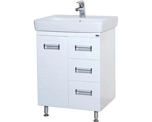 Приобрести Тумба с раковиной белый глянец 70 см Bellezza Сиена 4633911310010 + 4620000148555 в магазине сантехники Santeh-Crystal.ru