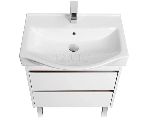 Купить Тумба белый глянец/дуб эндгрейн 61,6 см Акватон Нортон 1A248801NT010 в магазине сантехники Santeh-Crystal.ru