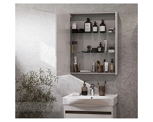 Купить Тумба белый глянец/дуб эндгрейн 61,6 см Акватон Нортон 1A248801NT010 в магазине сантехники Santeh-Crystal.ru