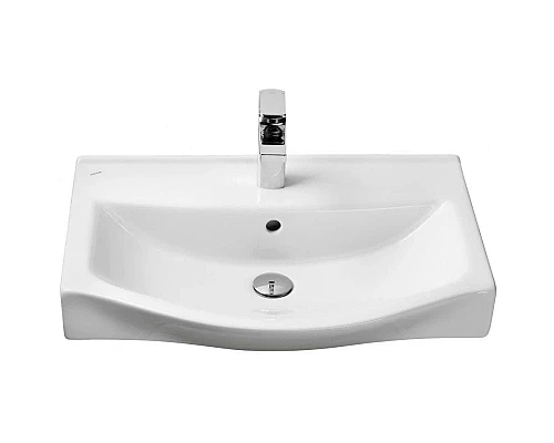 Приобрести Тумба с раковиной белый глянец/дуб эндгрейн 65 см Акватон Нортон 1A2488K0NT010 в магазине сантехники Santeh-Crystal.ru