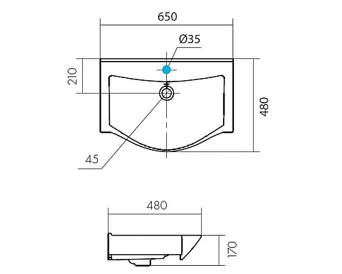 Приобрести Тумба с раковиной белый глянец/дуб эндгрейн 65 см Акватон Нортон 1A2488K0NT010 в магазине сантехники Santeh-Crystal.ru