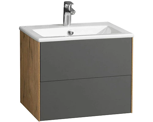 Купить Тумба графит софт/дуб веллингтон 58,8 см Акватон Сохо 1A258001AJA00 в магазине сантехники Santeh-Crystal.ru